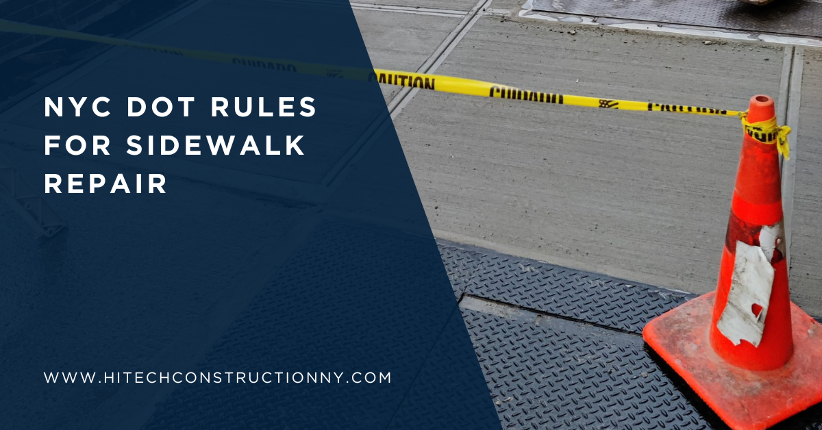 NYC DOT Rules for Sidewalk Repair
