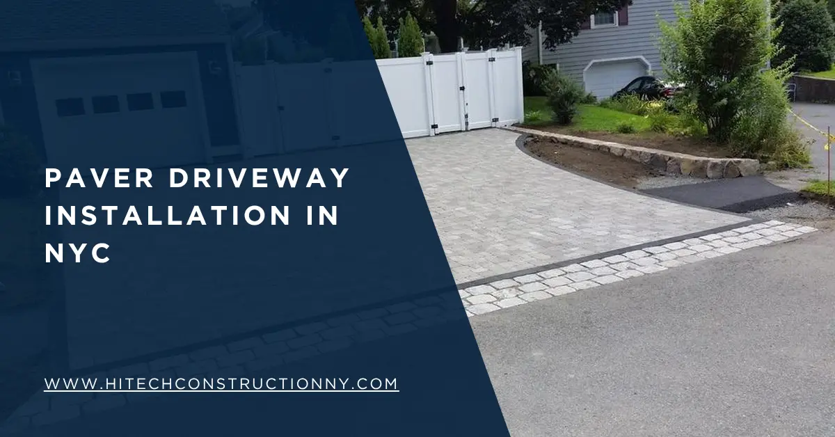 Paver driveway installation NYC showcasing a professionally installed brick paver driveway for a residential property